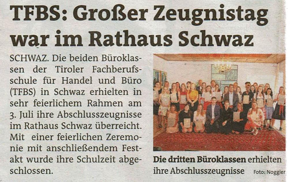 zeugnistag, bezirksblatt