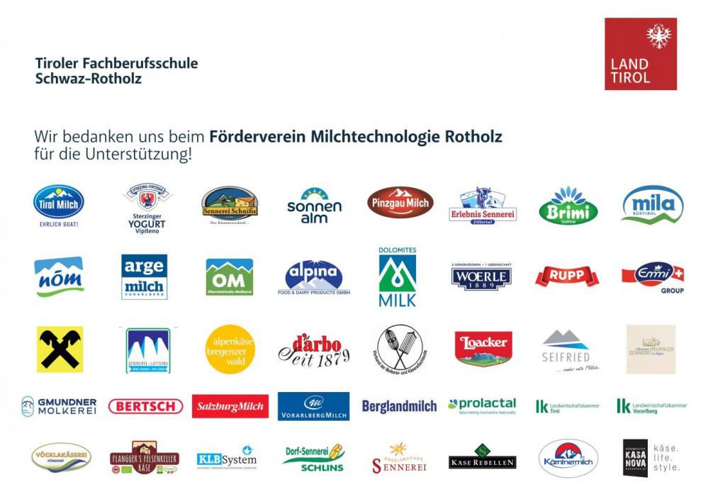 Gönnertafel_Mitglieder des Fördervereins Milchtechnologie