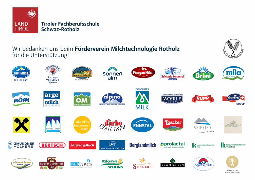 Gönnertafel der TFBS Schwaz-Rotholz, Milchtechnologie