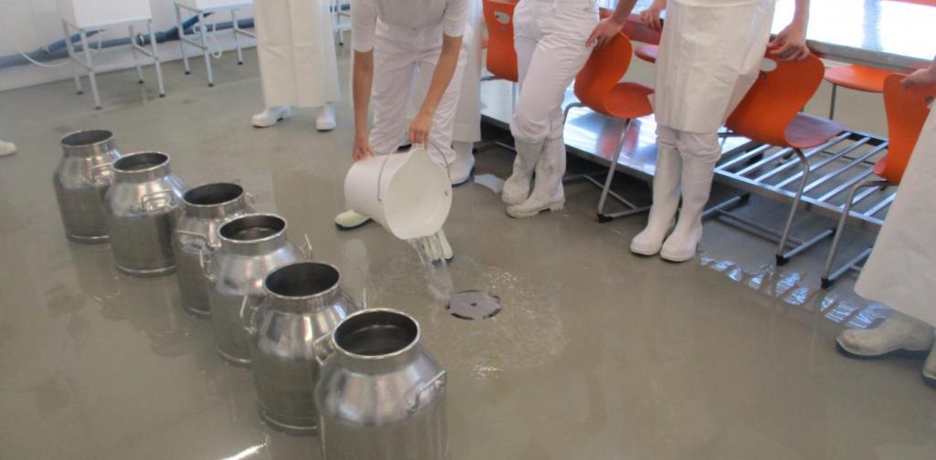 SchülerInnen bei der Reinigung